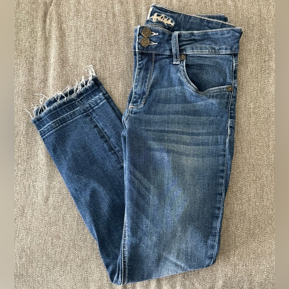 KUT from the Kloth Reese Cropped Raw Hem High Rise Straight Leg Jeans